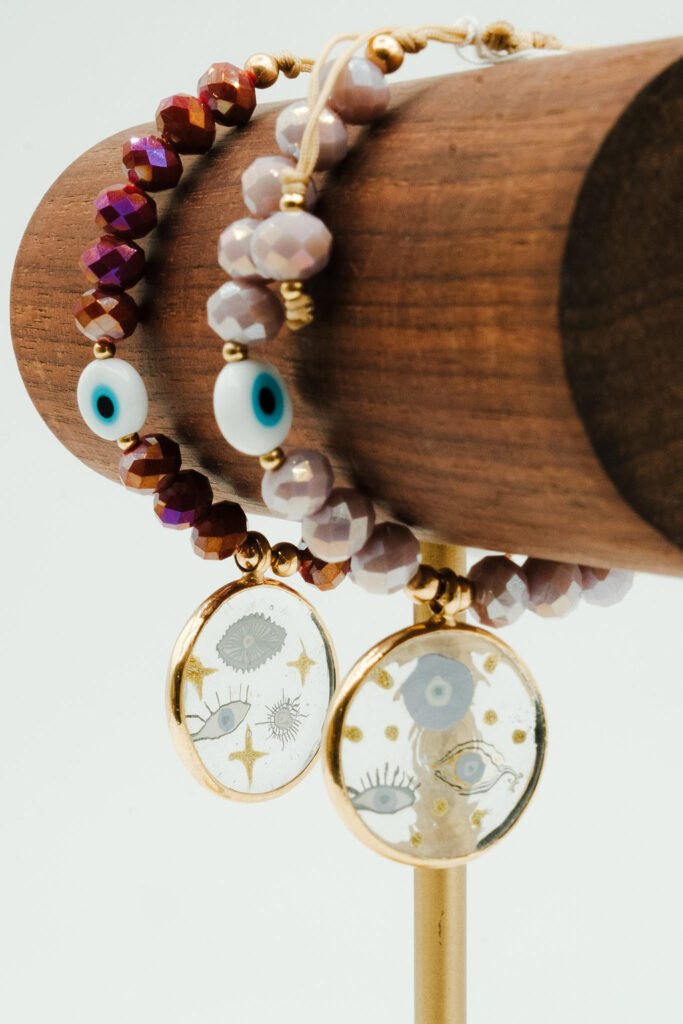 Clear Eye Pendant and Crystal Bracelet (Mk-Por 14)
