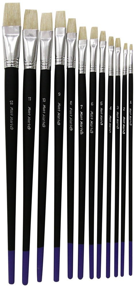 Brushes 12pc Flat 1-12 - Image 4