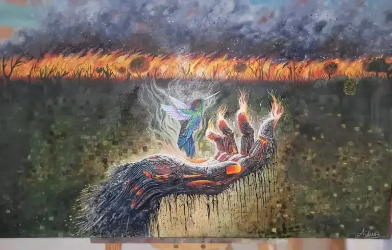 Hearbeat in the Ashes by Andrea Briezen, original art from Aruba