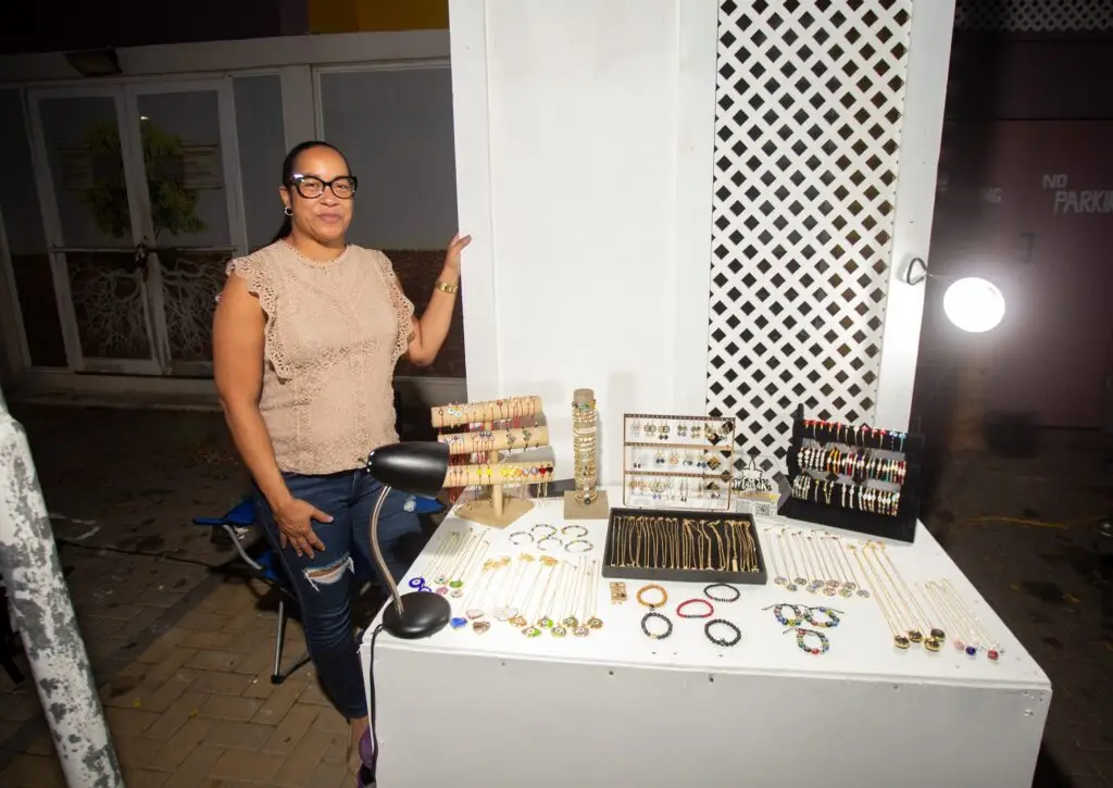 A table of handmade jewellery at the Aruba Christmas Fair 2023