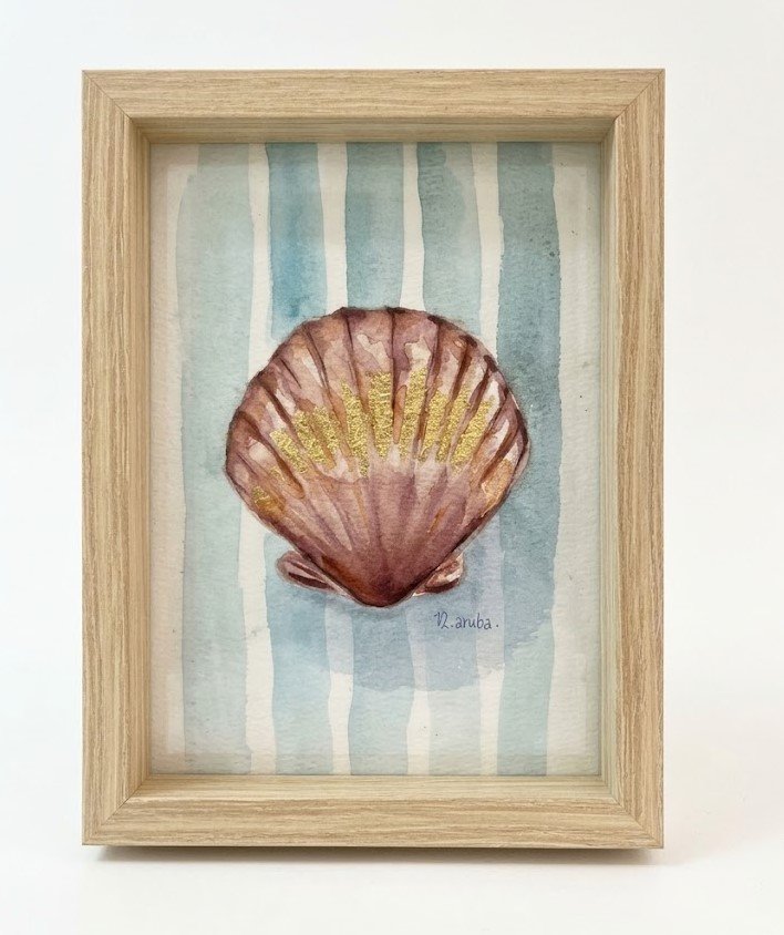 Shell and Stripes by Vivian Damke, original art from Aruba